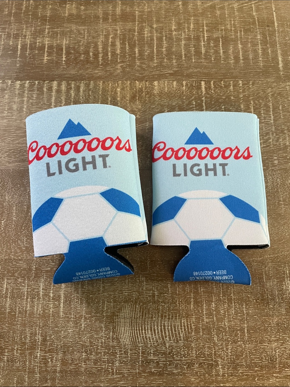 Coors Light Blue Soccer 2026 World Cup Koozie Can Coolers - Set of 2